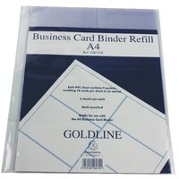 Image for Goldline Business Card Binder Refill A4 (5 Pack) GBC9/R