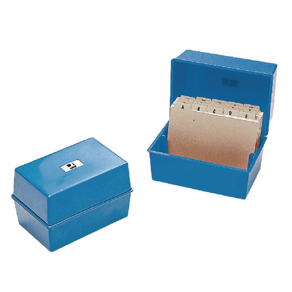 Image for Q-Connect Card Index Box 8x5 Inches Blue CP012KFBLU